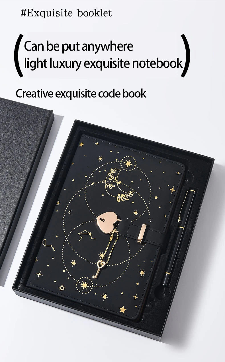 Journal intime avec clé Lune et Étoiles