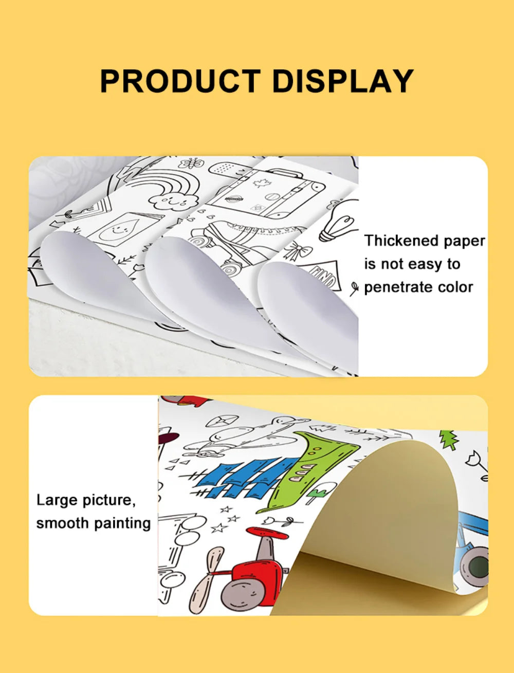 Rouleaux de papier à coloriage 12/6/3M pour enfants