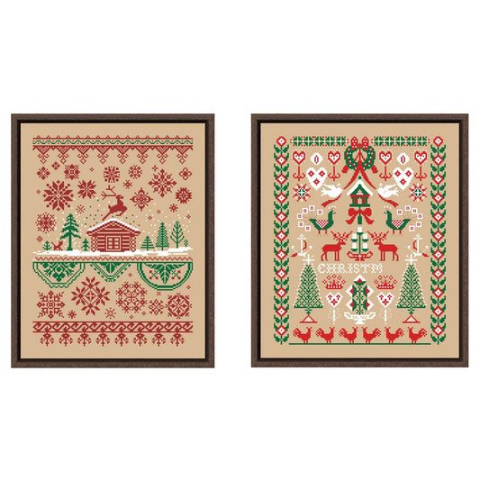 Kit de point de croix hiver neige  18ct 14ct 11ct