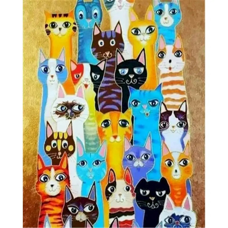 Peintures par numéros Groupe de chats