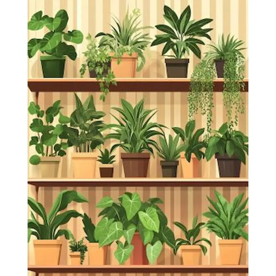 Painting by numbers indoor plants Potted plants Cactus