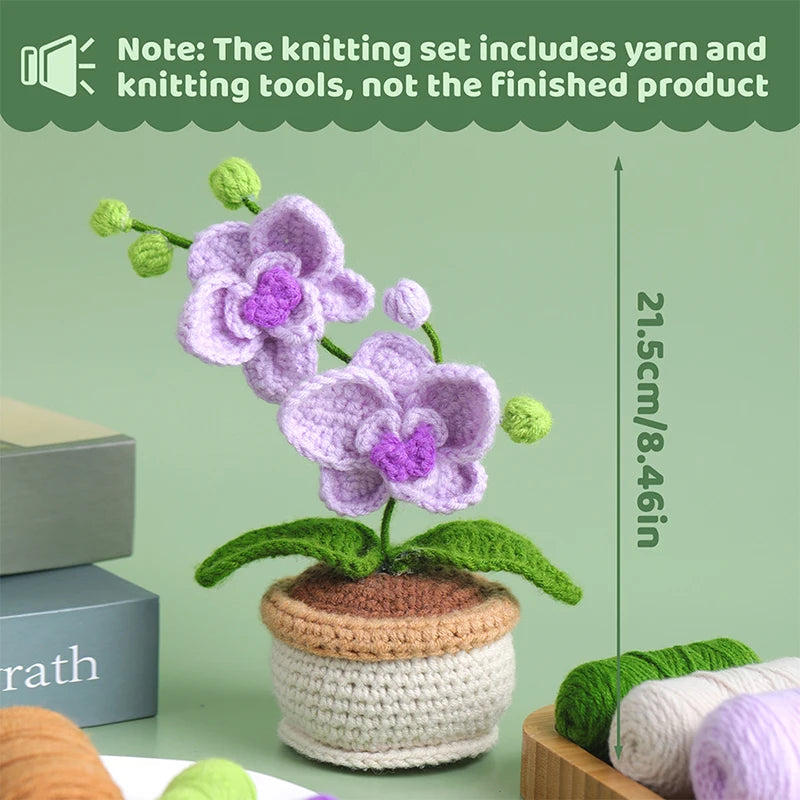 Kit de crochet para hacer orquídeas moradas