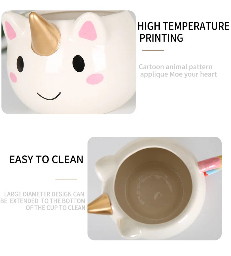 Cartoon Unicorn Mug for Kids