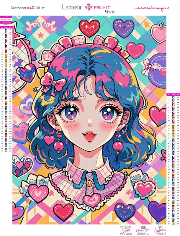 Peintures à diamants Fille Manga