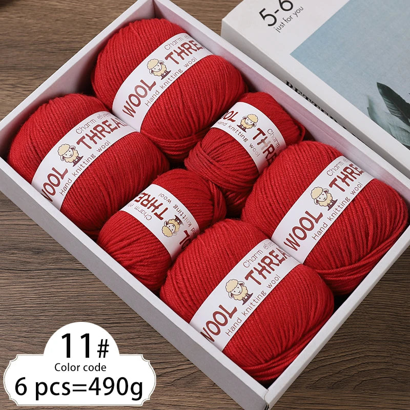 6 balls of medium aldehyde wool yarn 80gr x 6