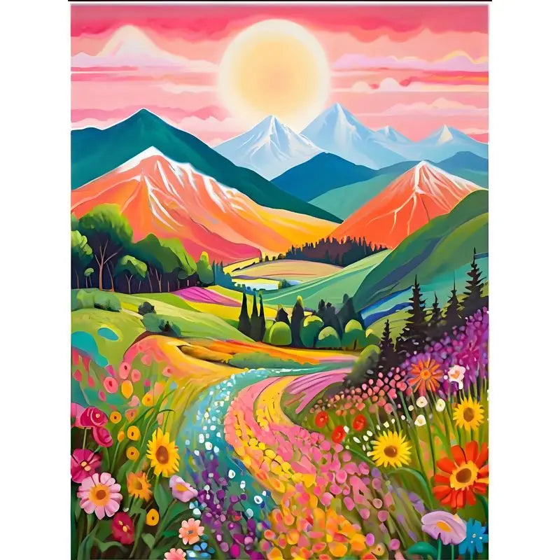 Peintures par numéros Paysages roses Montagnes