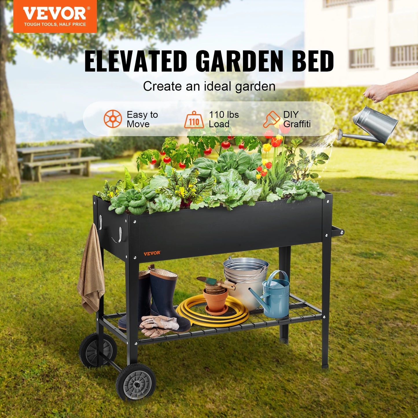 VEVOR Galvanized Metal Raised Planter