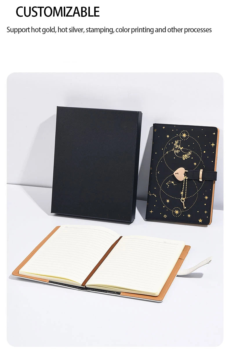 Moon and Stars Diary with Key