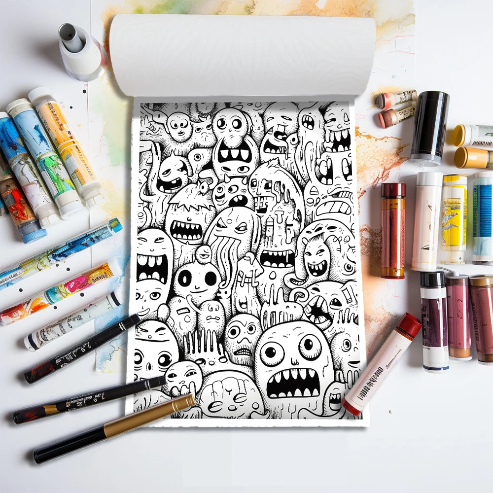 Cute Monsters Coloring Book for Teens and Adults