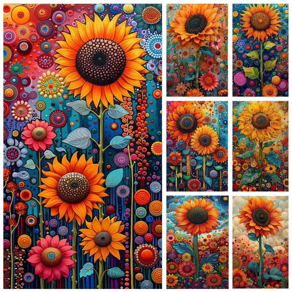 Peinture à diamants Tournesols colorés