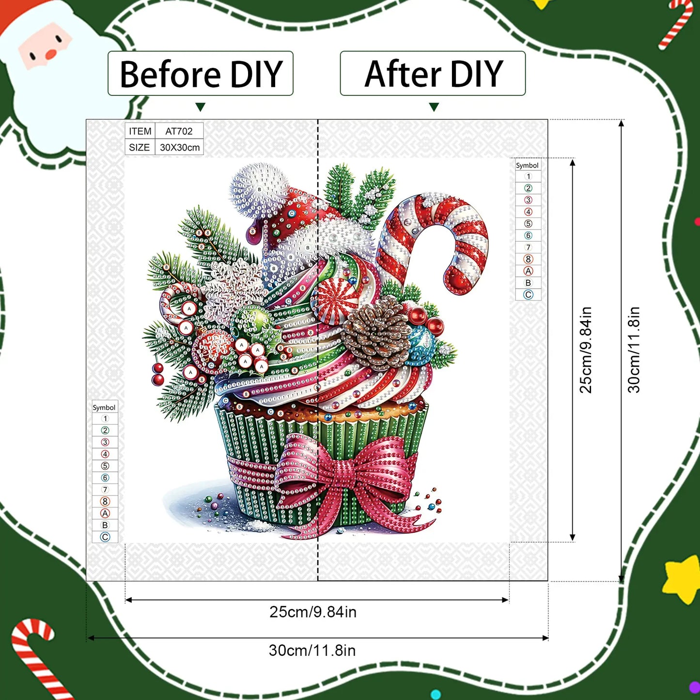 Kit de peinture à diamants de forme spéciale pour débutants et adultes, gâteau de noël