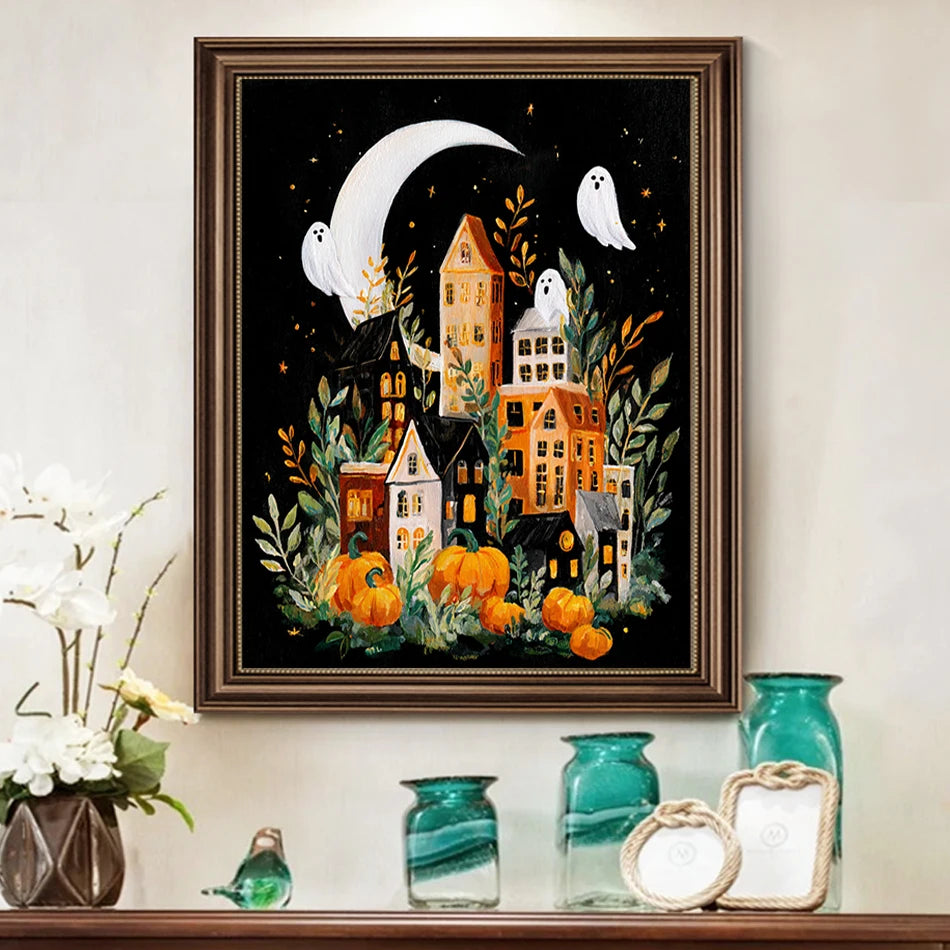 Peinture par numéros Halloween maisons