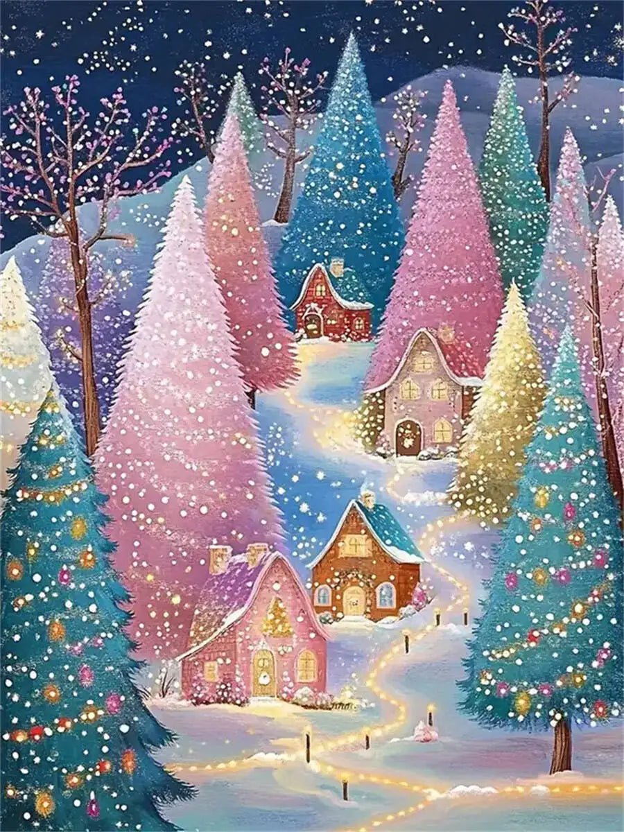 Peinture à diamants ciel de Noel étoilé