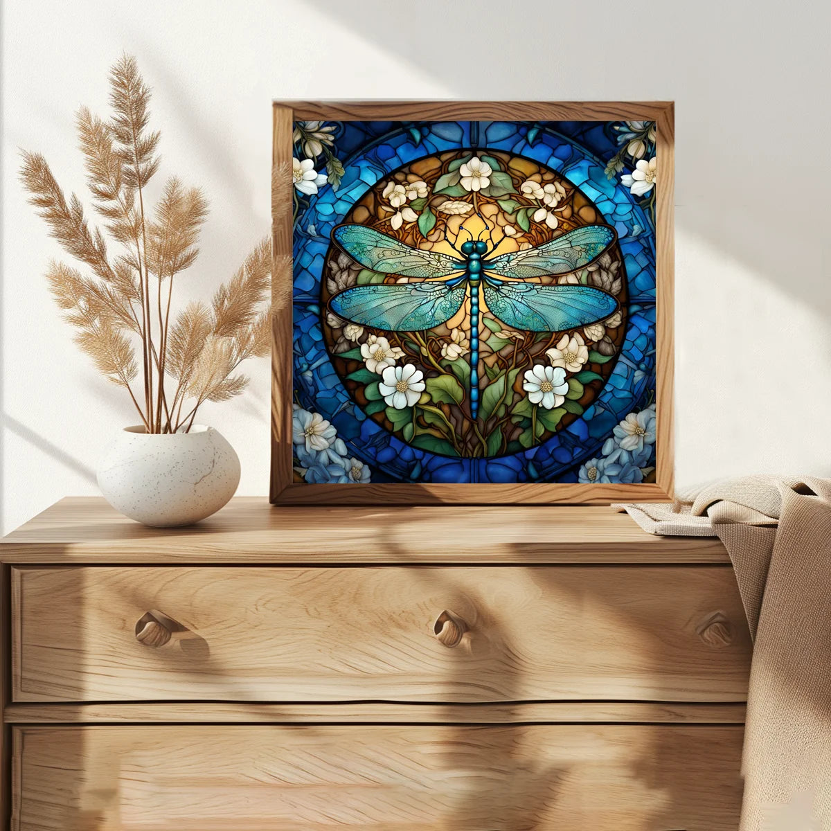 Kit de point de croix libellule 30x30CM/11.8 pouces, 11CT/14CT, fil écologique en coton