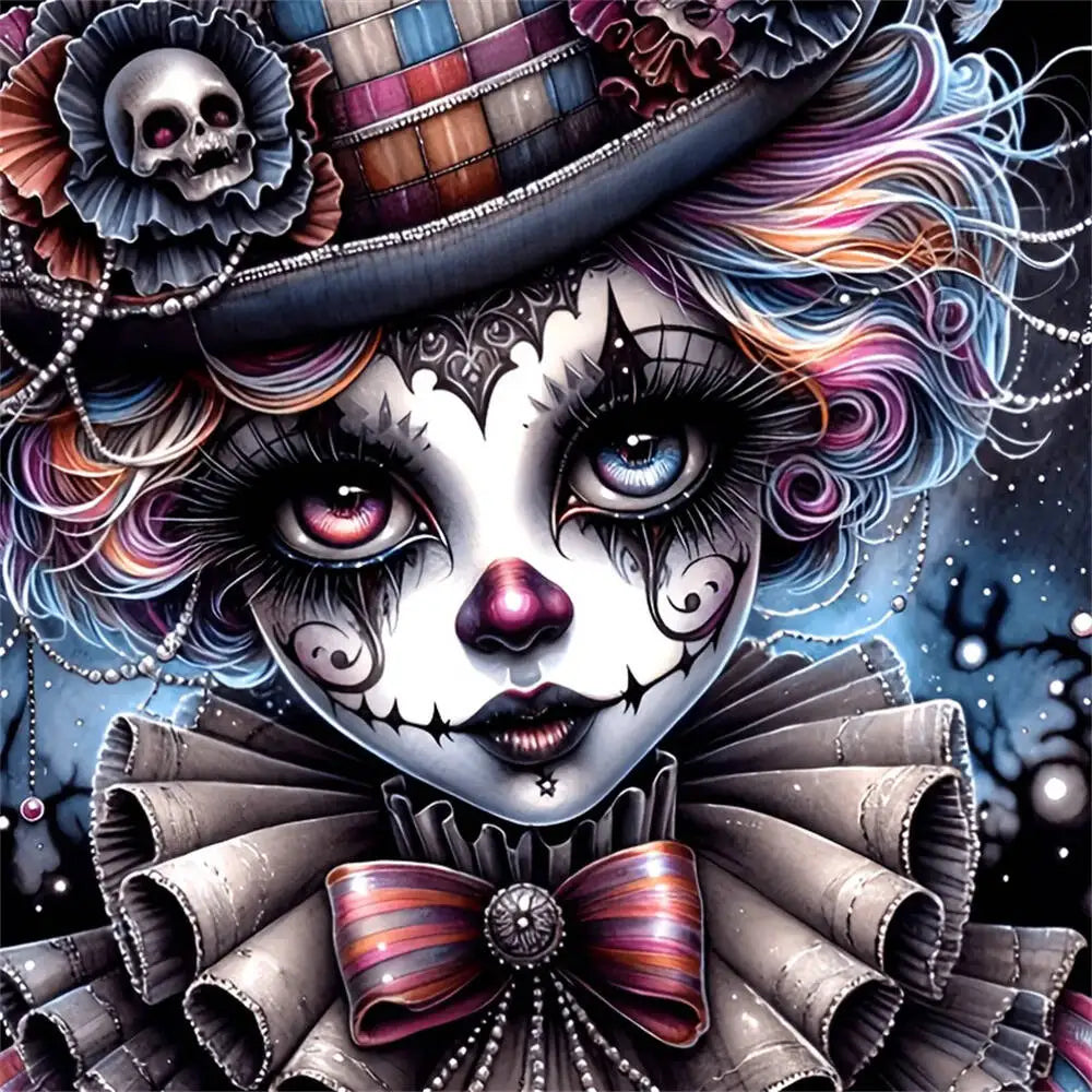 Peinture à diamants portrait de Clown