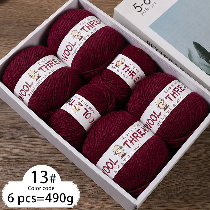 6 balls of medium aldehyde wool yarn 80gr x 6