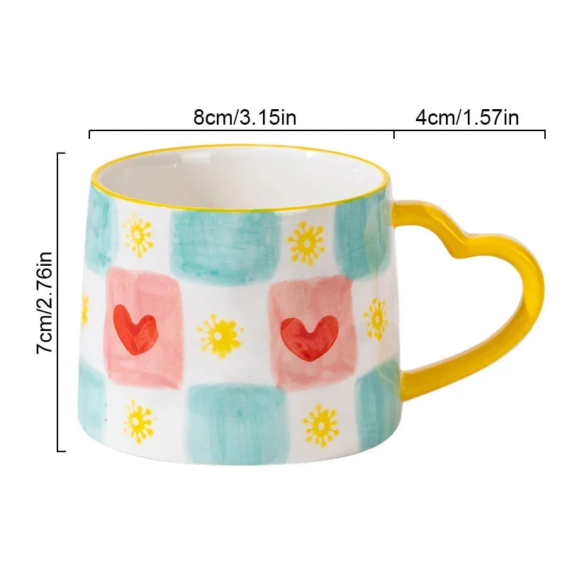 Jolie tasse en céramique faite main 300ml Petits cœurs d'amour