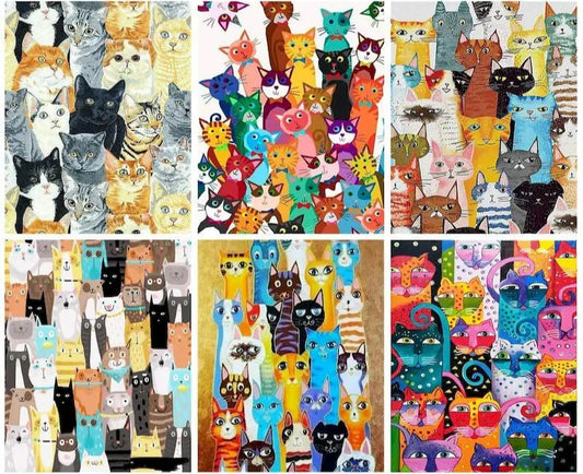 Painting by numbers Group of cats