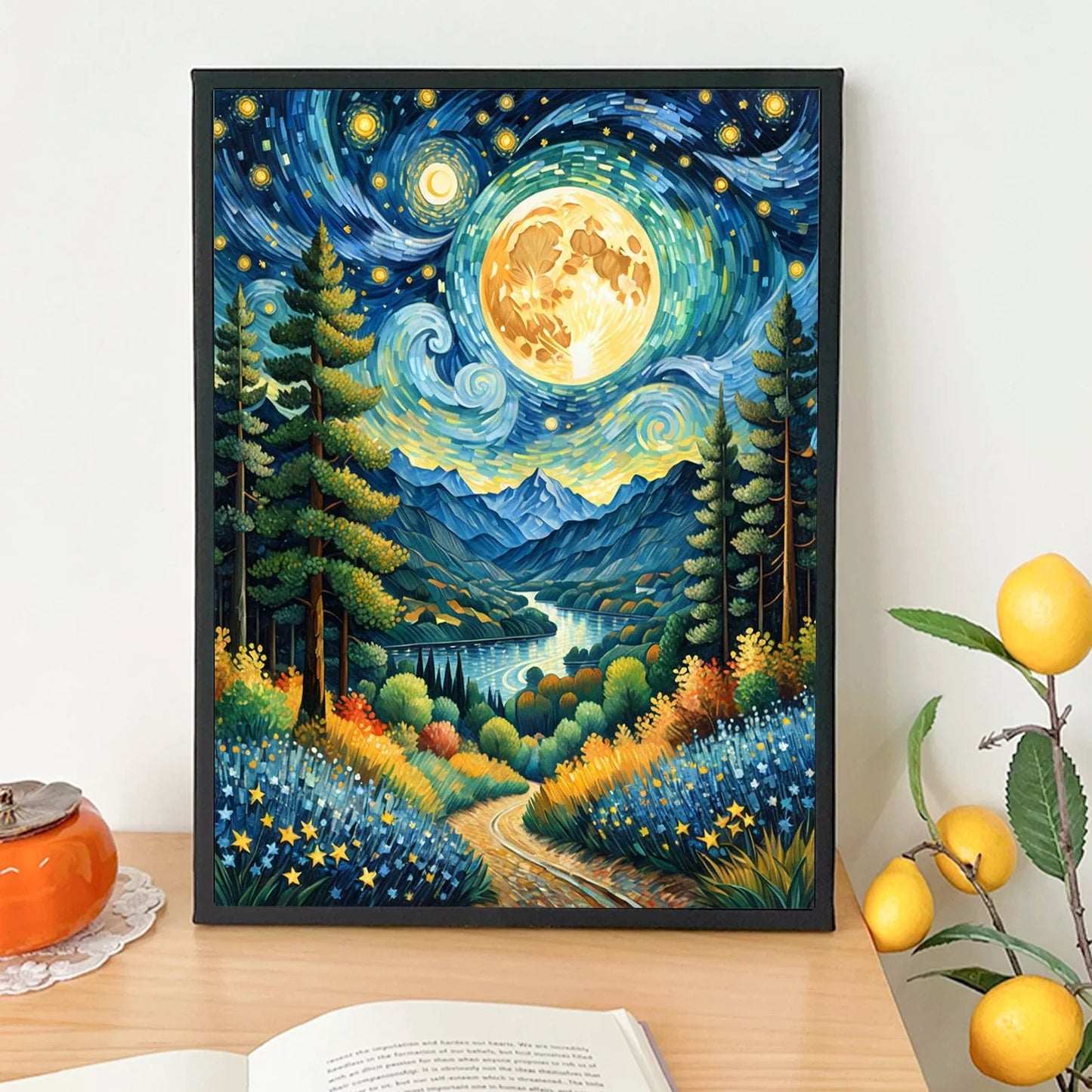 Pintar por números para adultos Luna estrellada