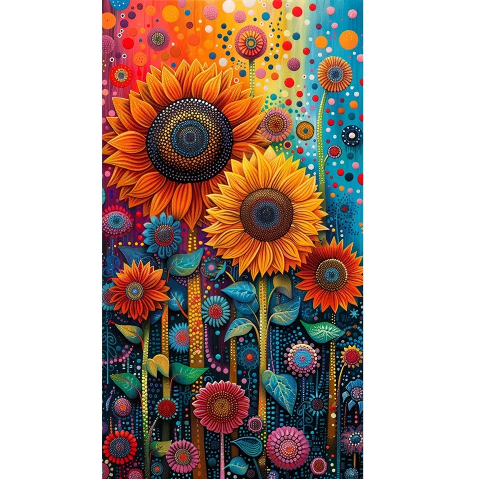 Diamond Painting Colorful Sunflowers