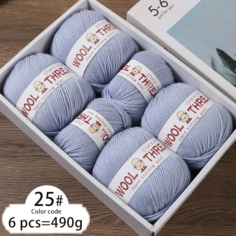 6 balls of medium aldehyde wool yarn 80gr x 6