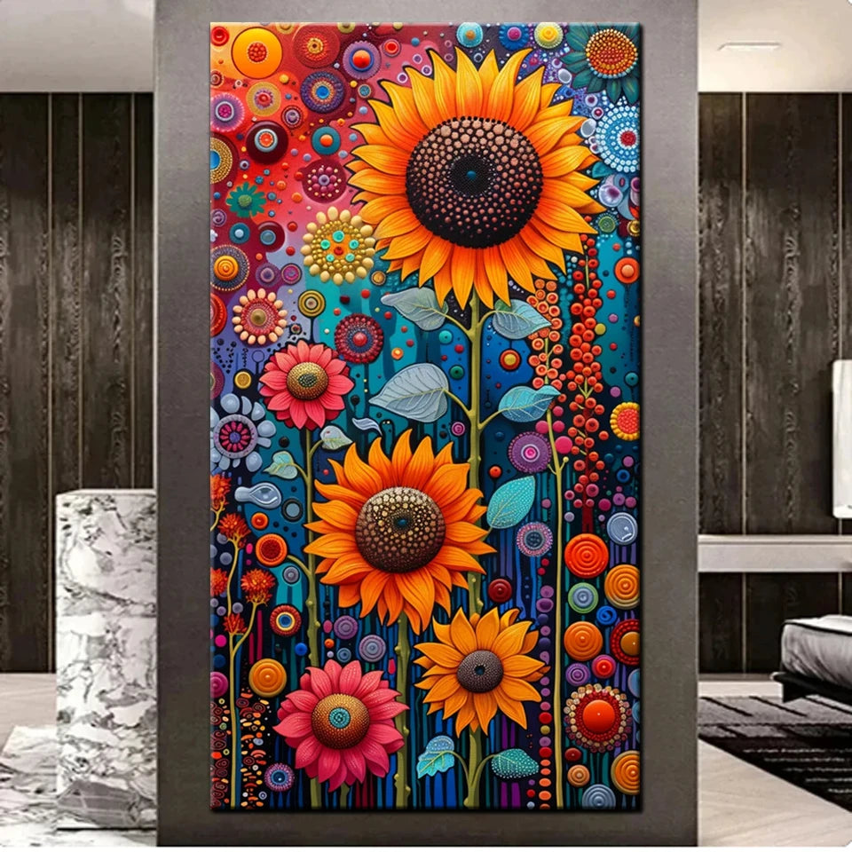 Peinture à diamants Tournesols colorés