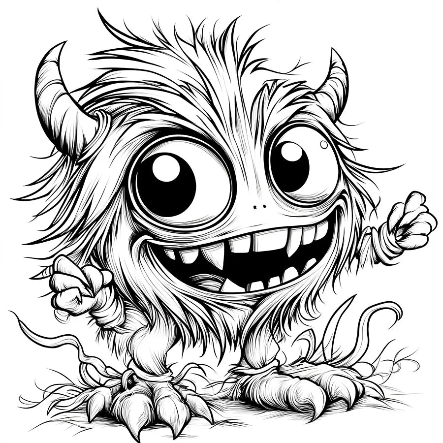 Livre de coloriage monstre mignon