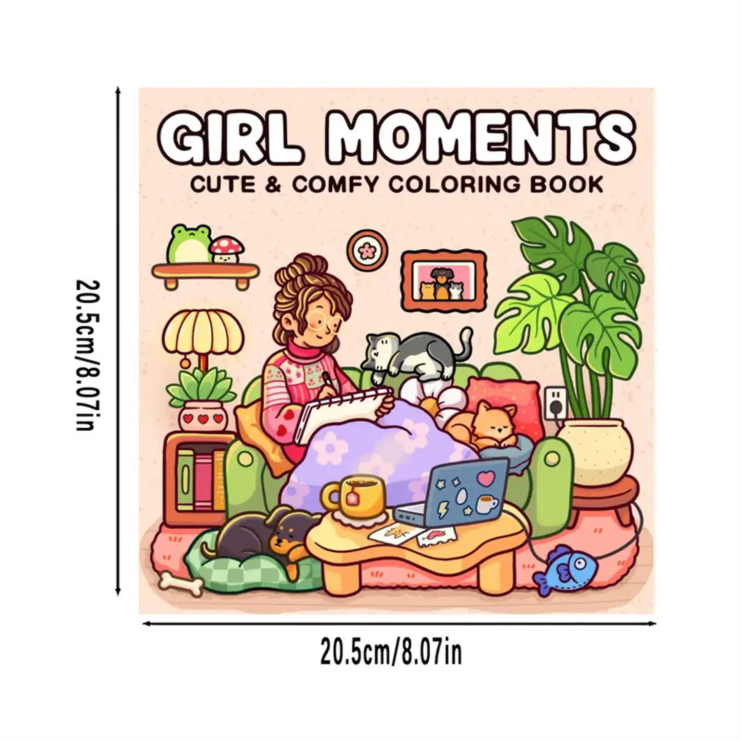 Cartoon Girl Moments Coloring Book