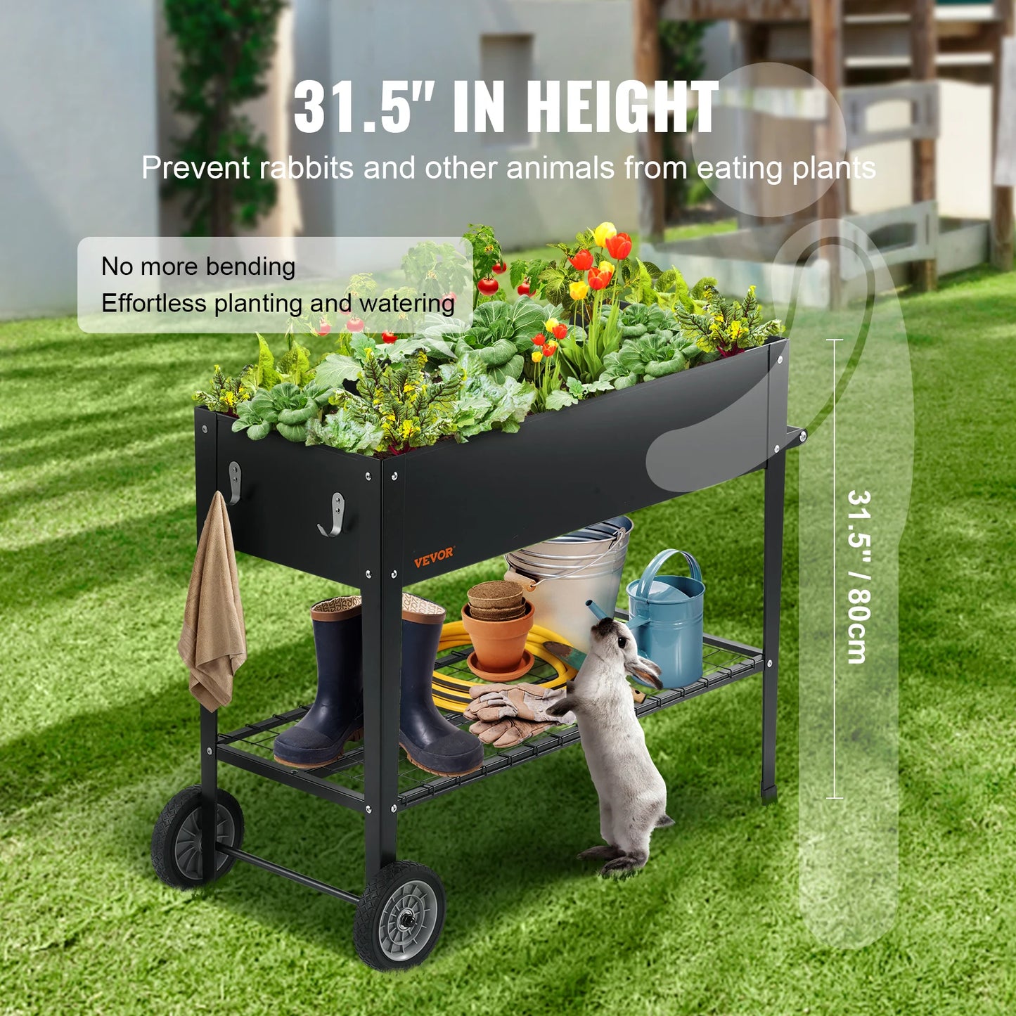 VEVOR Galvanized Metal Raised Planter