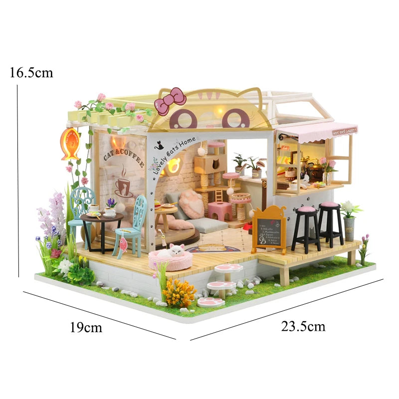 DIY Dollhouse Models, Multiple Choices: Cafe, Bedroom and Others