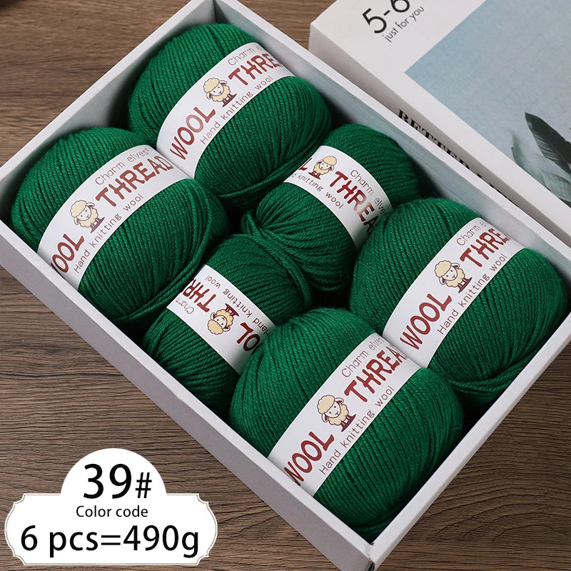 6 balls of medium aldehyde wool yarn 80gr x 6