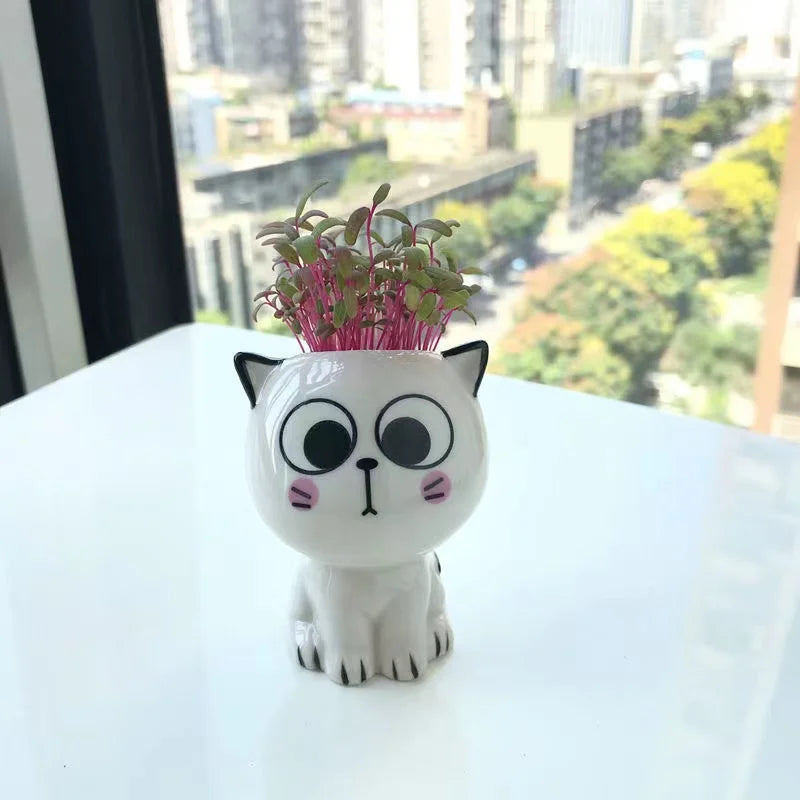 Mini Ceramic Cat Pot