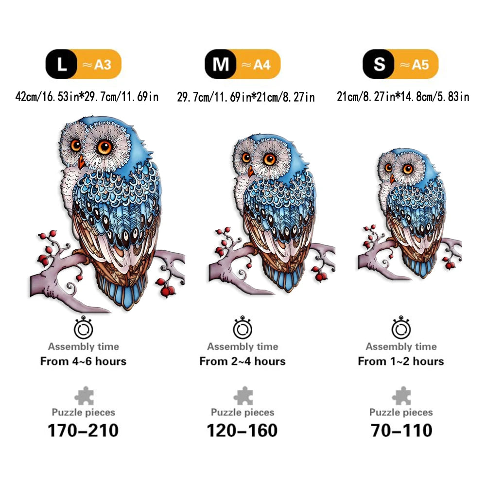 Puzzles en Bois pour Adulte Hibou