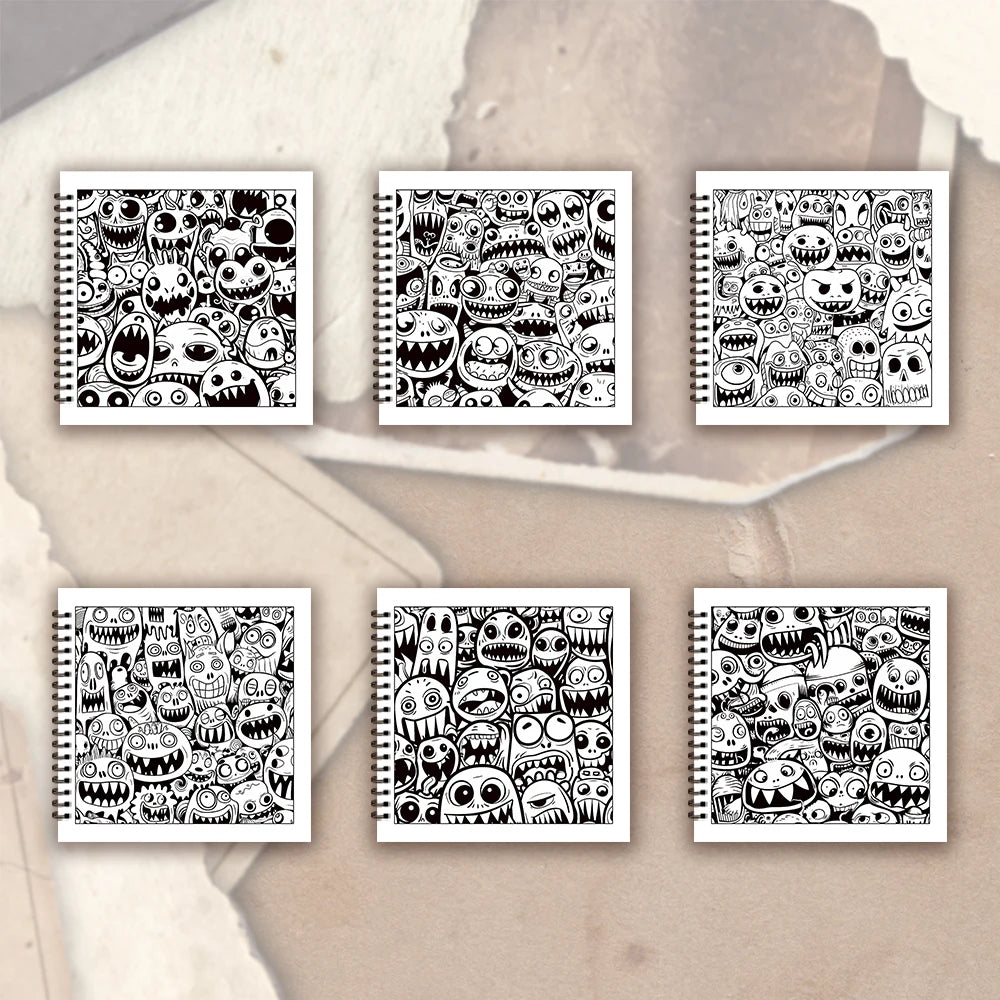Livre de coloriage en spirale pour adultes Monstres