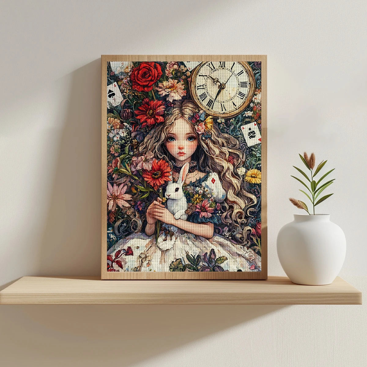 Kit de point de croix 11CT/14CT estampillé Alice au pays des merveilles