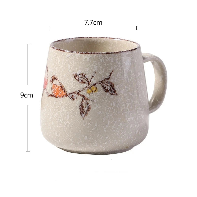 380ml Retro Japanese Style Mug with or without Lid and Spoon