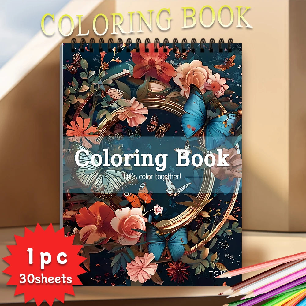 Libro para colorear para adultos, 30 diseños diferentes, 100 g/m²