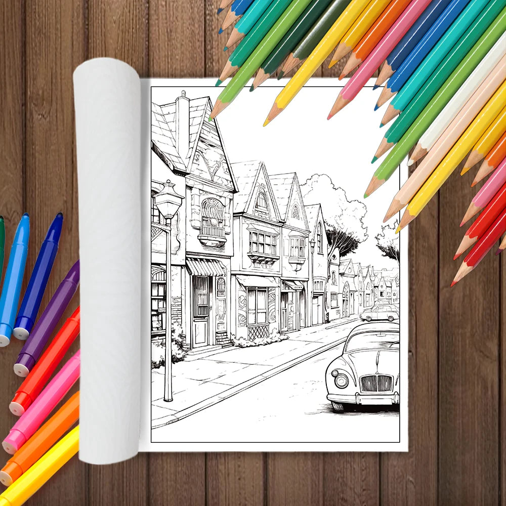 70s Retro Coloring Book for Teens and Adults