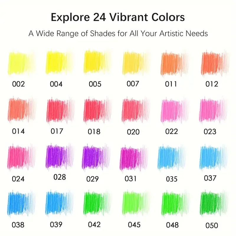 Brutfuner 24 crayons de couleur fluorescents à base d'huile