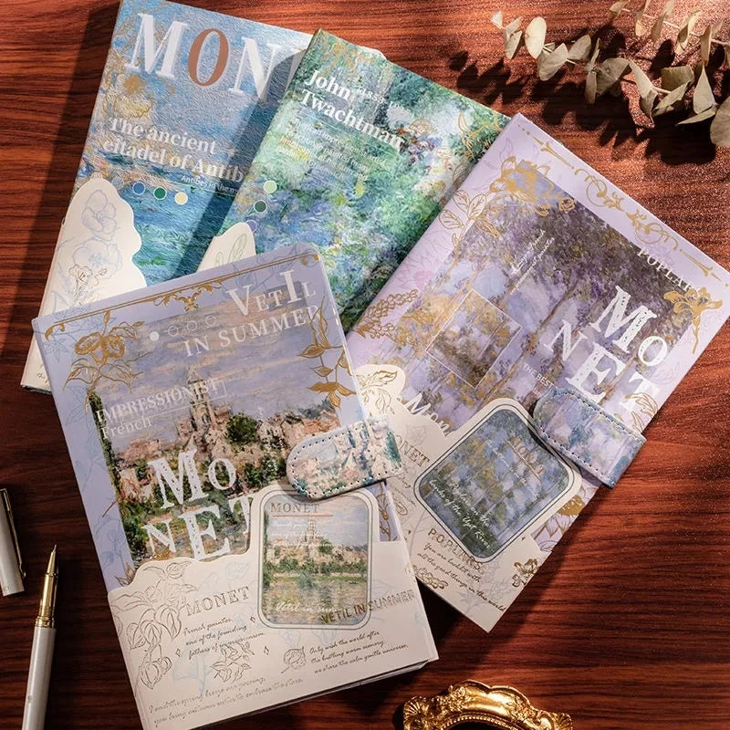 Beautiful retro notebook Monet design