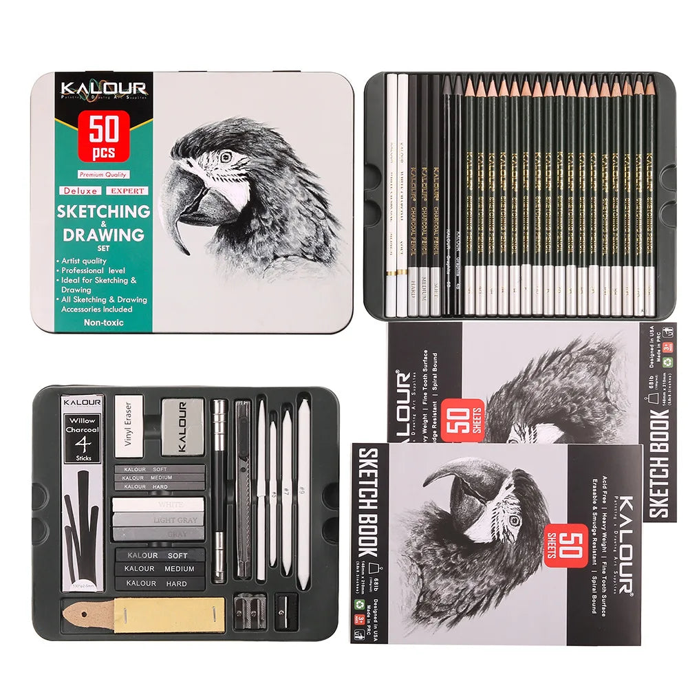 Kalour 70/50/12Pcs Sketch Drawing Pencils Set