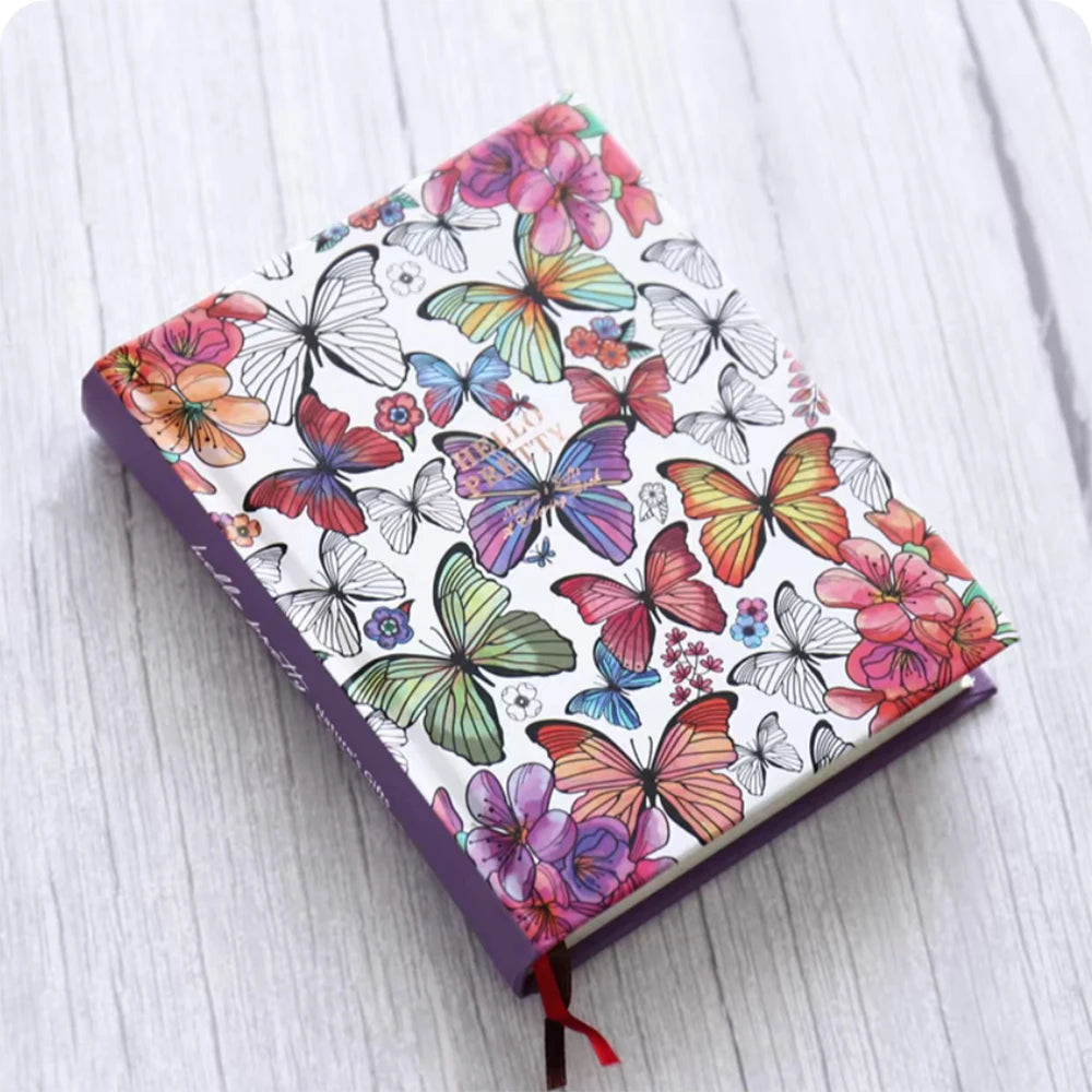 Beautiful notebook with illustrated pages Beautiful butterfly 292 pages