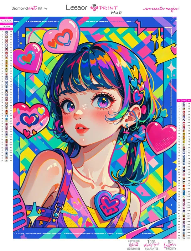 Peintures à diamants Fille Manga