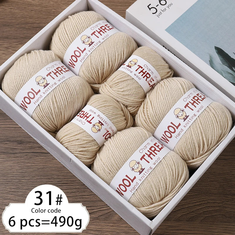 6 balls of medium aldehyde wool yarn 80gr x 6