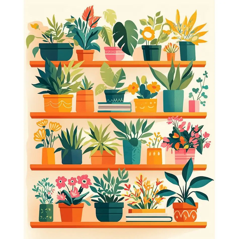 Peintures par numéros plantes d'intérieur Plantes en pot Cactus