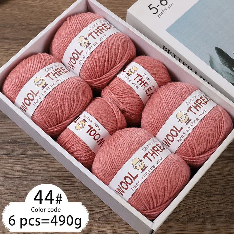 6 balls of medium aldehyde wool yarn 80gr x 6