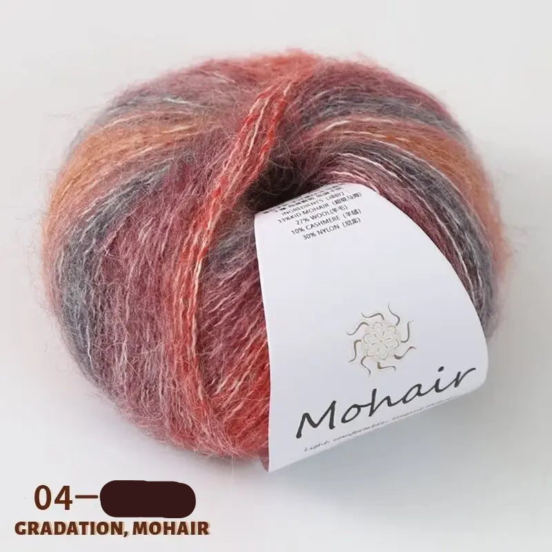 Ovillo de lana Mohair suave 25gr Degradado