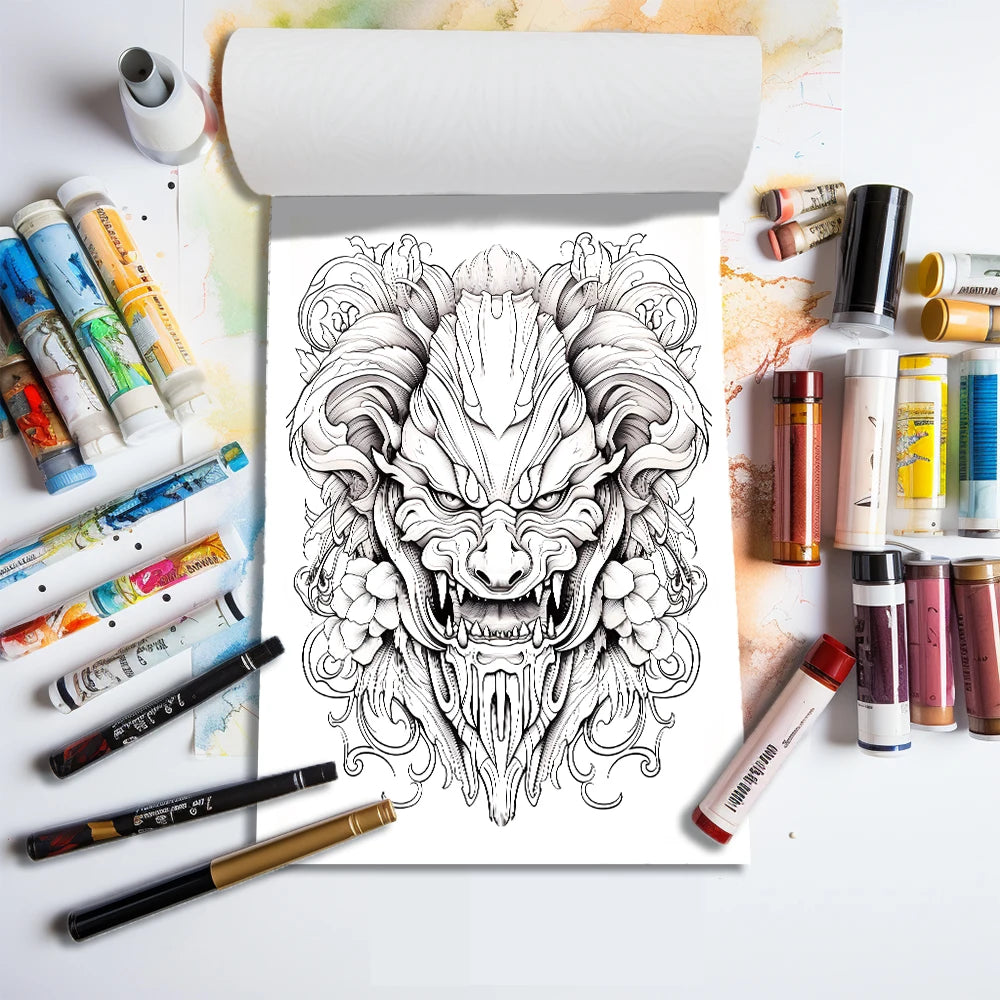 A4 Tattoo Anti-stress Coloring Book