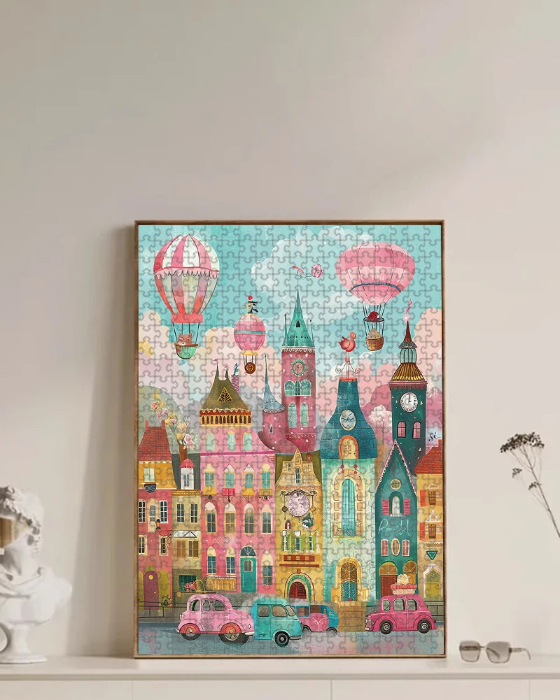 Puzzle 1000 Pieces pour Adulte Montgolfières au dessus de la ville