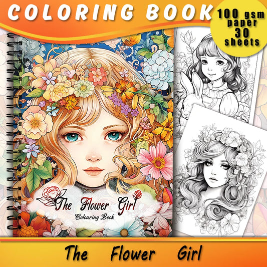 Livre de coloriage pour adolescent et adulte The Flower Girl